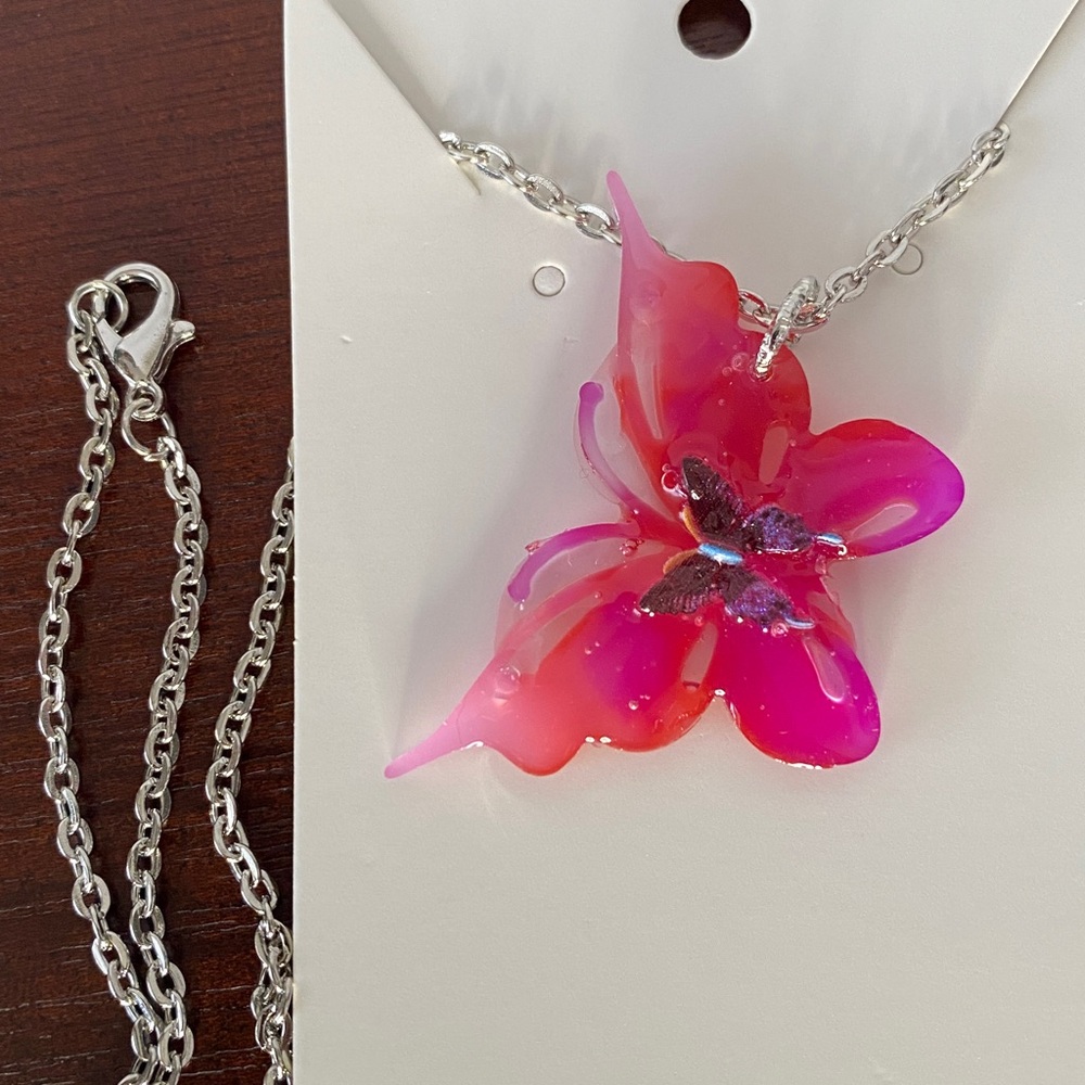 Handcrafted Multicolored Butterfly Necklace